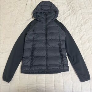 Columbia Hybrid Down Jacket – Women’s XS – Black Hooded Puffer